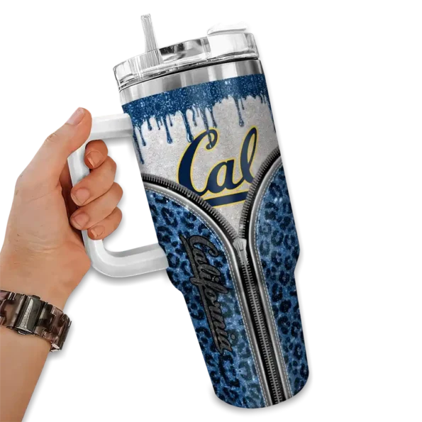 custom california golden bears leopard zipper blue curved tumbler fashion forward.webp
