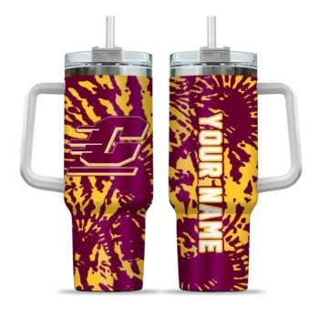 custom central michigan chippewas burst swirl maroon curved tumbler best selling.webp