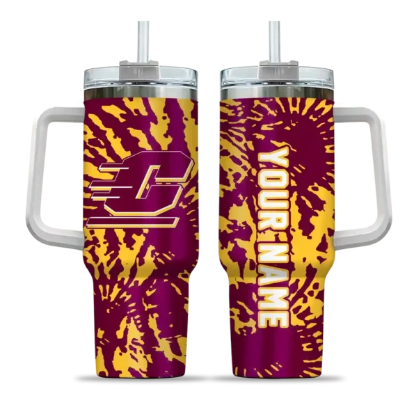 custom central michigan chippewas burst swirl maroon curved tumbler best selling.webp