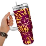 custom central michigan chippewas burst swirl maroon curved tumbler best selling.webp