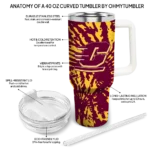 custom central michigan chippewas burst swirl maroon curved tumbler best selling.webp
