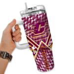 custom central michigan chippewas chevron angle maroon curved tumbler best selling.webp