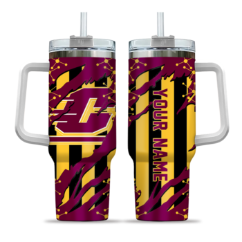 custom central michigan chippewas claw cut maroon black curved tumbler best selling.webp