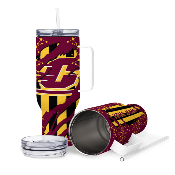 custom central michigan chippewas claw cut maroon black curved tumbler high quality.webp