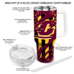 custom central michigan chippewas claw cut maroon black curved tumbler best selling.webp
