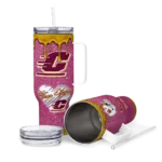 custom central michigan chippewas heart helmet motif maroon curved tumbler best selling.webp
