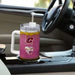 custom central michigan chippewas heart helmet motif maroon curved tumbler best selling.webp