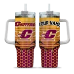 custom central michigan chippewas hex texture maroon curved tumbler best selling.webp