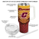 custom central michigan chippewas hex texture maroon curved tumbler best selling.webp