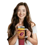 custom central michigan chippewas hex texture maroon curved tumbler best selling.webp