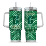 custom charlotte 49ers bold diamonds green curved tumbler best selling.webp