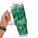 custom charlotte 49ers bold diamonds green curved tumbler best selling.webp