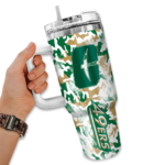 custom charlotte 49ers camo mashup green white curved tumbler best selling.webp