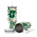 custom charlotte 49ers camo mashup green white curved tumbler best selling.webp