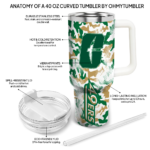 custom charlotte 49ers camo mashup green white curved tumbler best selling.webp