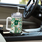 custom charlotte 49ers camo mashup green white curved tumbler best selling.webp