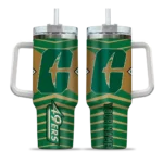 custom charlotte 49ers chevron layers green curved tumbler best selling.webp