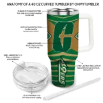 custom charlotte 49ers chevron layers green curved tumbler best selling.webp