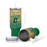 custom charlotte 49ers gradient dots green curved tumbler best selling.webp