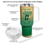 custom charlotte 49ers gradient dots green curved tumbler best selling.webp