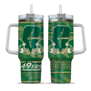 custom charlotte 49ers honey streaks green curved tumbler best selling.webp