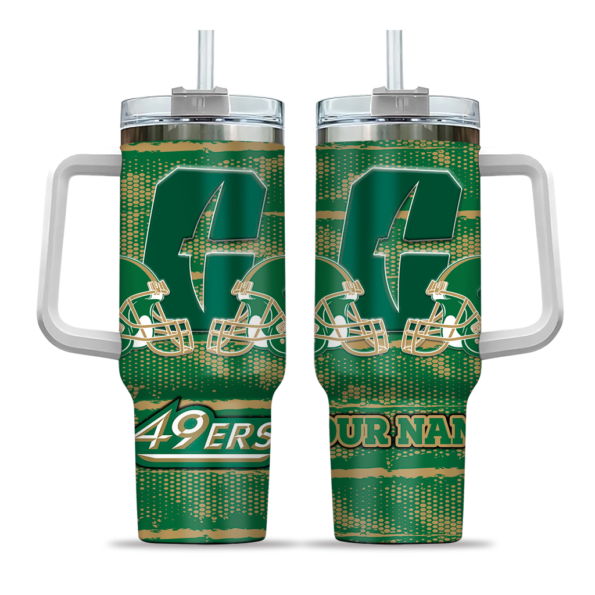 custom charlotte 49ers honey streaks green curved tumbler best selling.webp