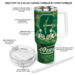 custom charlotte 49ers honey streaks green curved tumbler best selling.webp