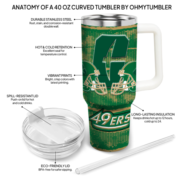 custom charlotte 49ers honey streaks green curved tumbler new arrival.webp