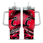 custom cincinnati bearcats abstract paths red curved tumbler best selling.webp