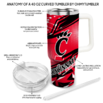 custom cincinnati bearcats abstract paths red curved tumbler best selling.webp