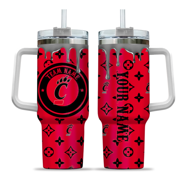 custom cincinnati bearcats bullseye drips red curved tumbler best selling.webp