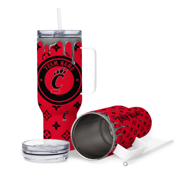custom cincinnati bearcats bullseye drips red curved tumbler high quality.webp