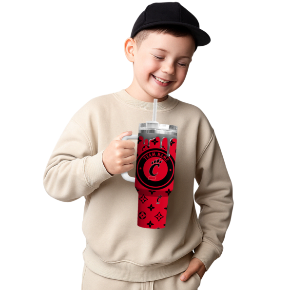 custom cincinnati bearcats bullseye drips red curved tumbler latest model.webp