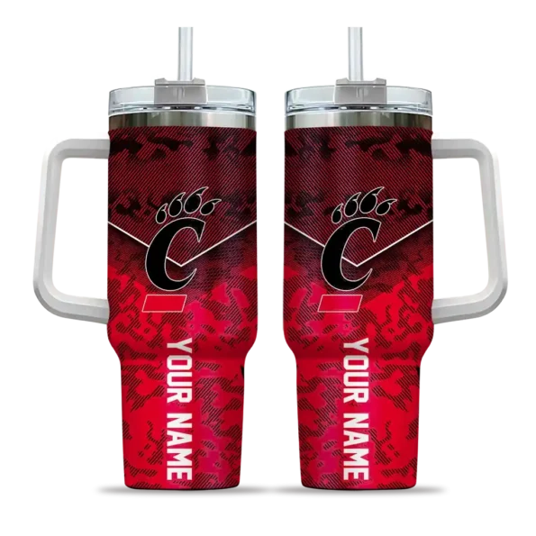 custom cincinnati bearcats chevron stripe red curved tumbler best selling