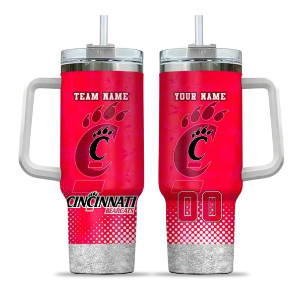 custom cincinnati bearcats geometric prism red curved tumbler best selling