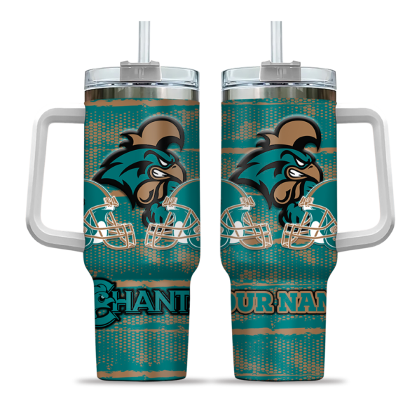 custom coastal carolina chanticleers honey streaks green curved tumbler best selling