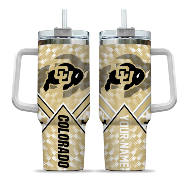 custom colorado buffaloes chevron angle gold curved tumbler best selling