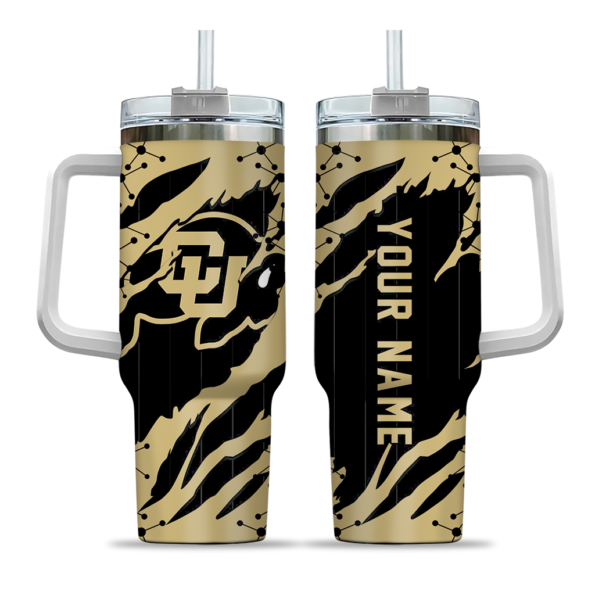 custom colorado buffaloes claw cut gold black curved tumbler best selling