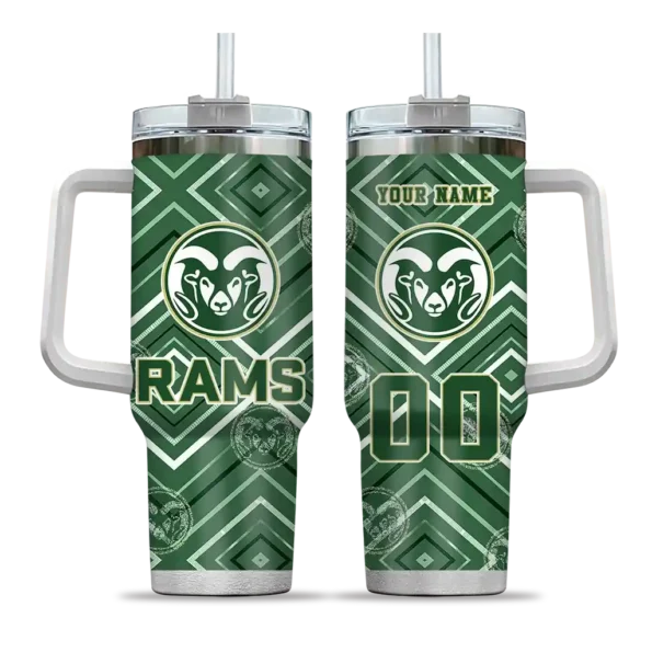 custom colorado state rams bold diamonds green curved tumbler best selling