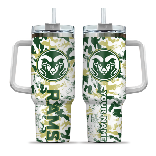 custom colorado state rams camo mashup green white curved tumbler best selling