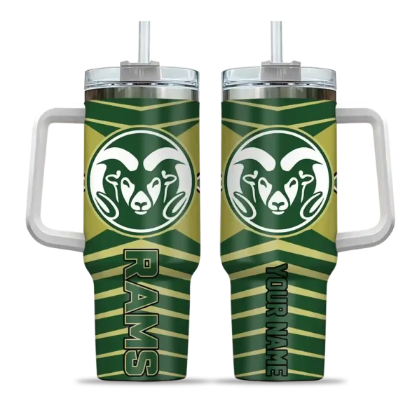 custom colorado state rams chevron layers green curved tumbler best selling