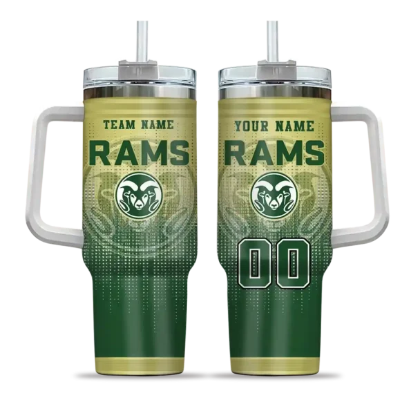 custom colorado state rams gradient dots green curved tumbler best selling