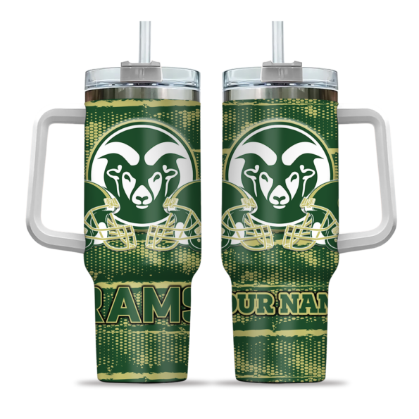 custom colorado state rams honey streaks green curved tumbler best selling