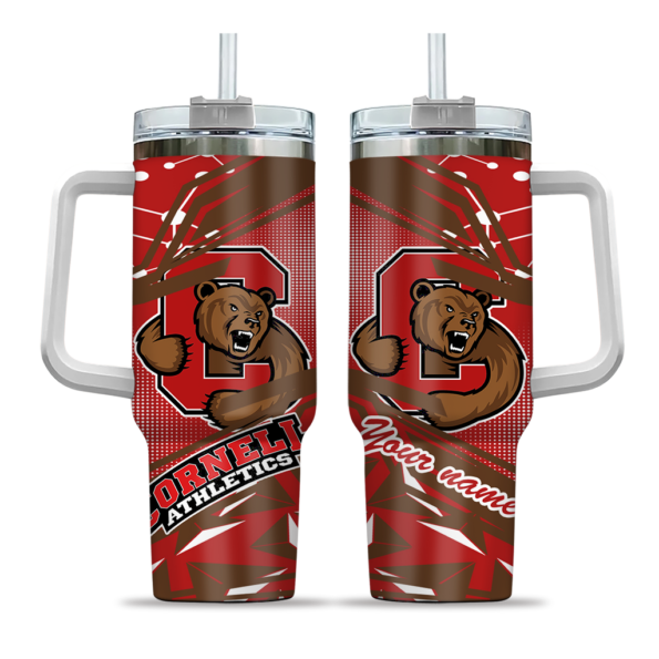 custom cornell big red abstract paths red curved tumbler best selling