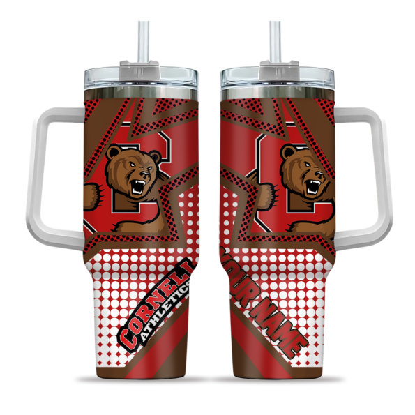 custom cornell big red arrow burst red curved tumbler best selling