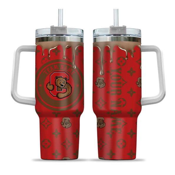 custom cornell big red bullseye drips red curved tumbler best selling