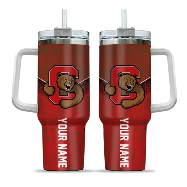 custom cornell big red chevron stripe red curved tumbler best selling