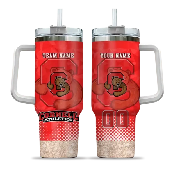 custom cornell big red geometric prism red curved tumbler best selling