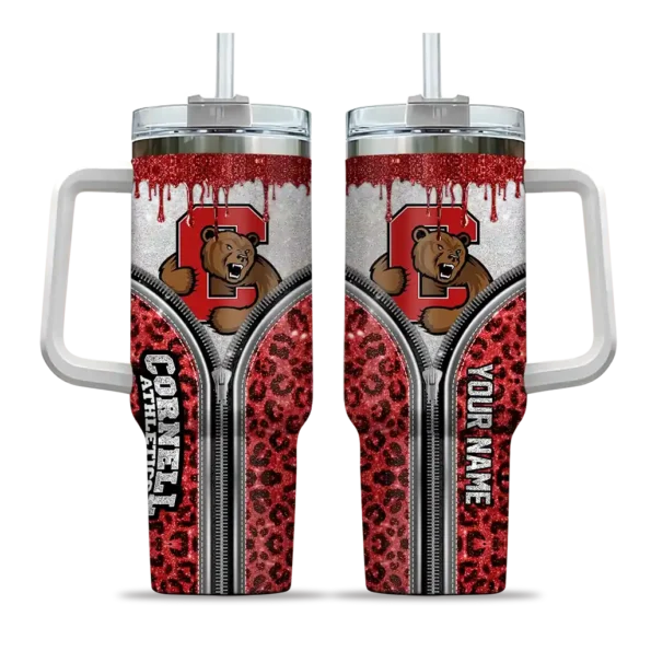 custom cornell big red leopard zipper red curved tumbler best selling