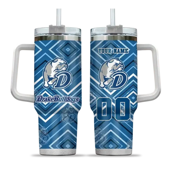 custom drake bulldogs bold diamonds blue curved tumbler best selling